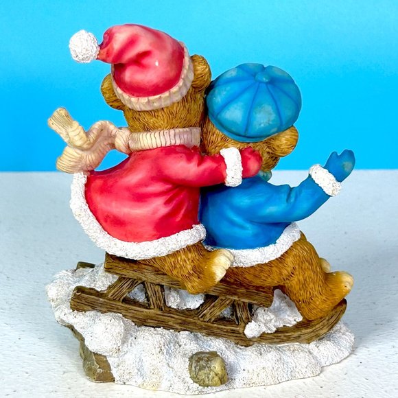 Second Nature Design Bear‎ Seasons Sleigh Ride Snuggle 4.75" Special Ed Figurine - Picture 4 of 6